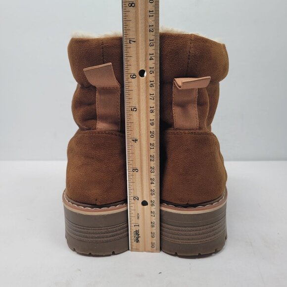 Olivia Miller Women's Brown Lace-Up Faux Suede Ankle Boots US Size 8 - Picture 9 of 11